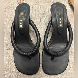 Simon miller vegan leather helped thong sandals- size 38
